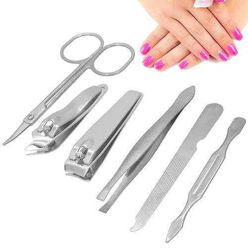 6-in-1 Nail Art & Grooming Kit – Manicure, Pedicure, Tweezer, Clipper & Earpick Set