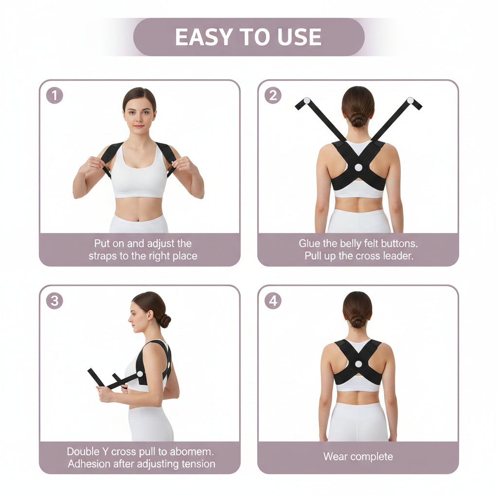 Posture Corrector Belt for Men & Women – Adjustable Back Support Brace